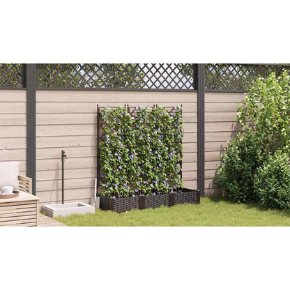 Gartenpflanzer mit Gitter 3 pcs Braun 120 x 40 x 125,5 cm PP