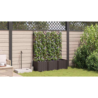 Gartenpflanzer mit Gitter 3 pcs Braun 120 x 40 x 143 cm PP