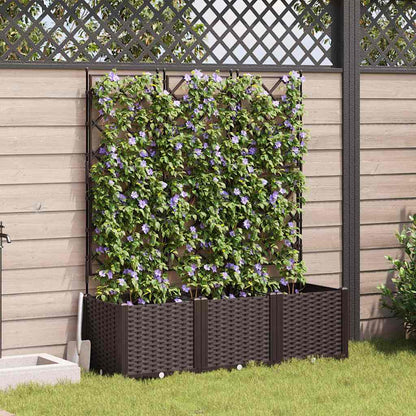 Gartenpflanzer mit Gitter 3 pcs Braun 120 x 40 x 143 cm PP