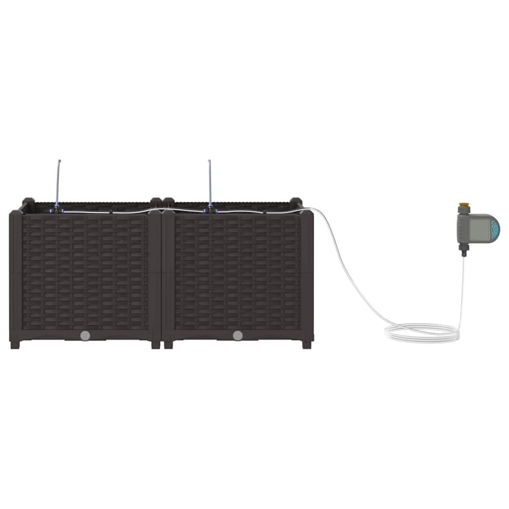 Gartenpflanzer Braun 80 x 40 x 37.5 cm Stahl