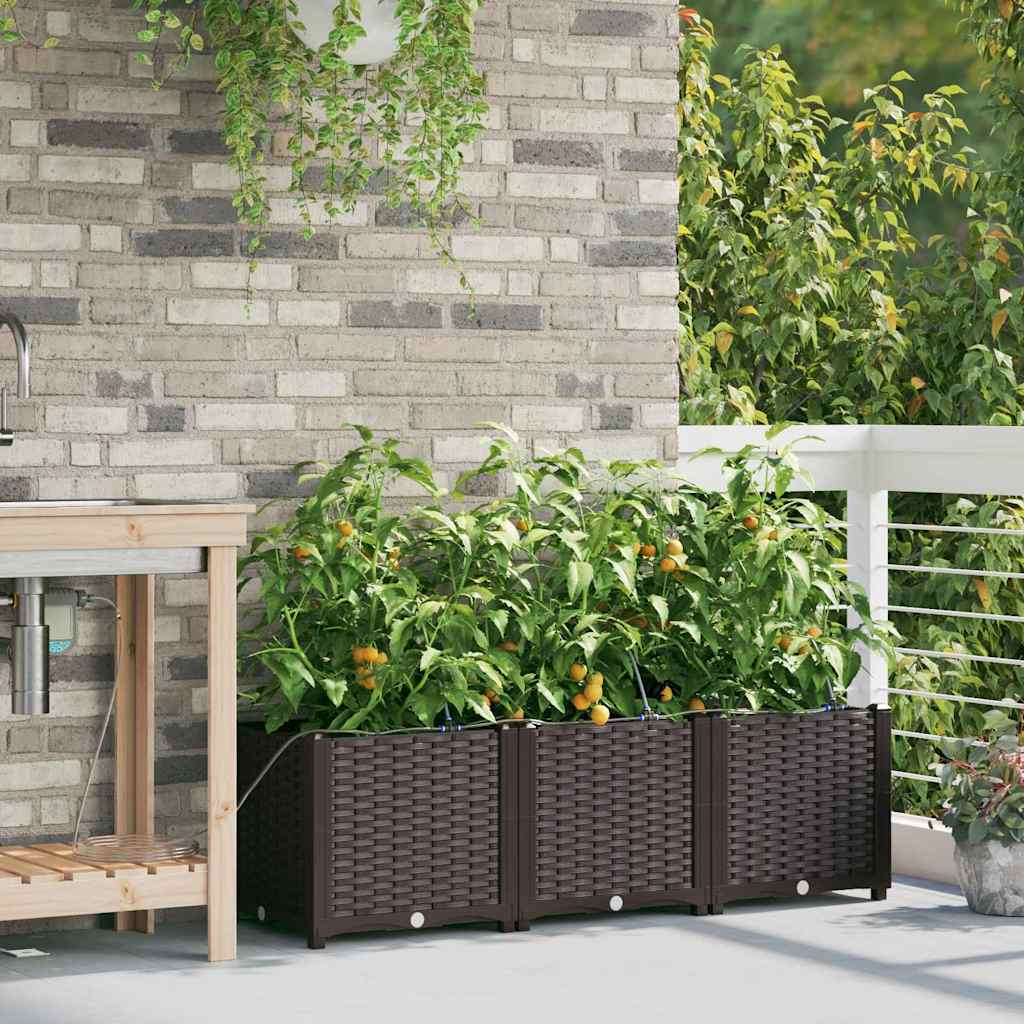 Gartenpflanzer Braun 120 x 40 x 37.5 cm Stahl