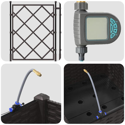 Gartenpflanzer Braun 40 x 40 x 126 cm Stahl