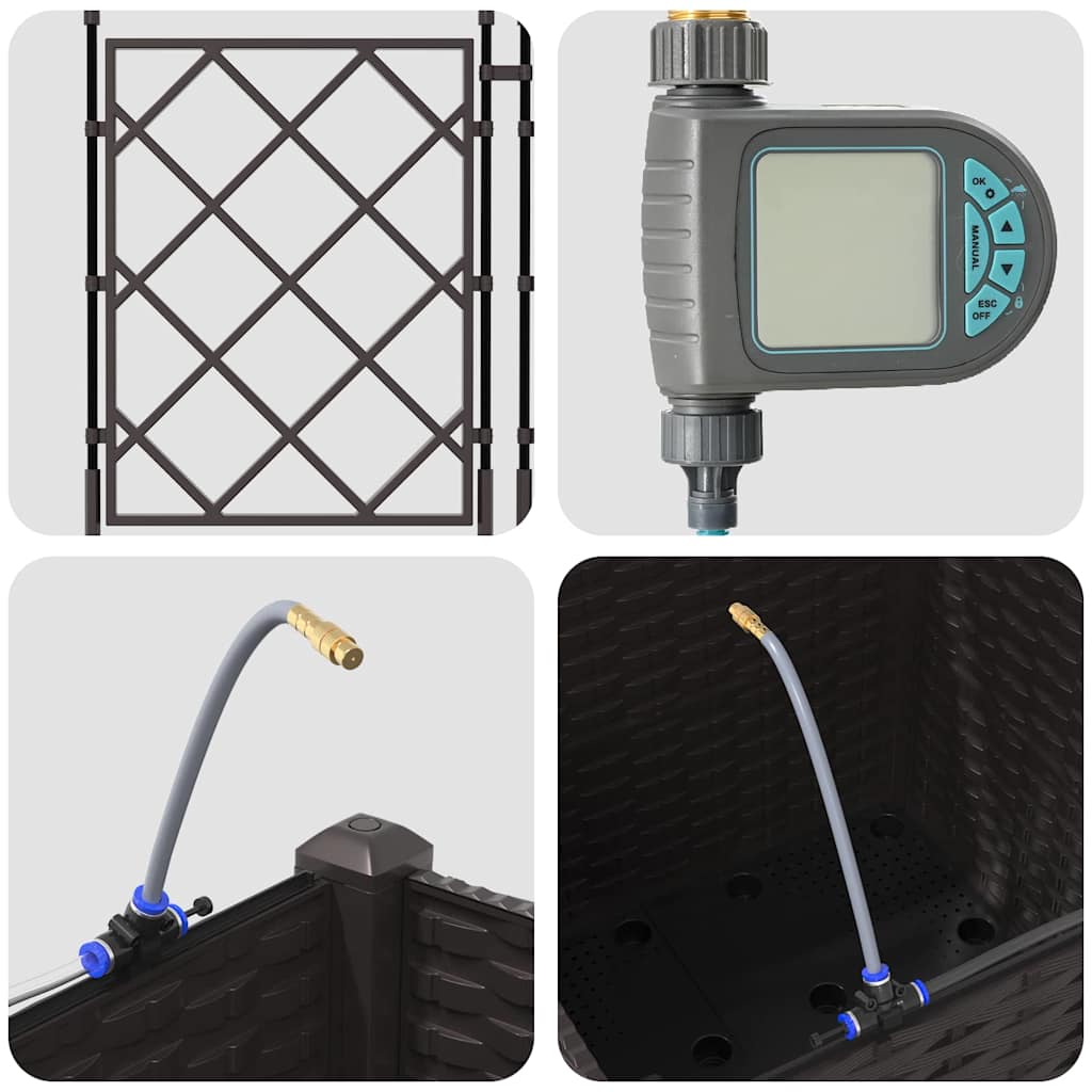 Gartenpflanzer Braun 40 x 40 x 142 cm Stahl