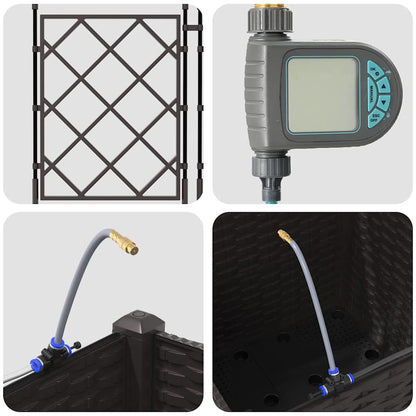 Gartenpflanzer Braun 40 x 40 x 142 cm Stahl