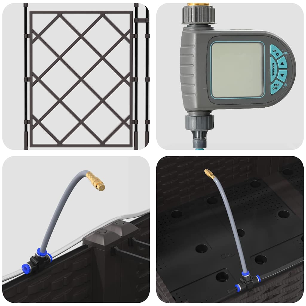 Gartenpflanzer Braun 120 x 40 x 126 cm Stahl