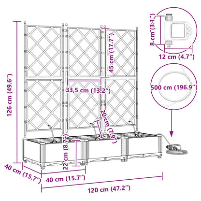 Gartenpflanzer Braun 120 x 40 x 126 cm Stahl