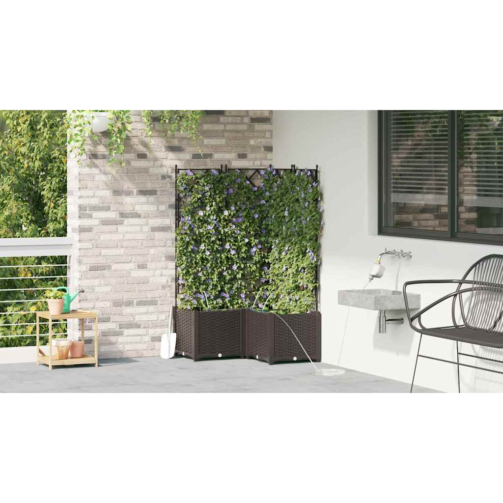 Gartenpflanzer Braun 80 x 80 x 142 cm Stahl