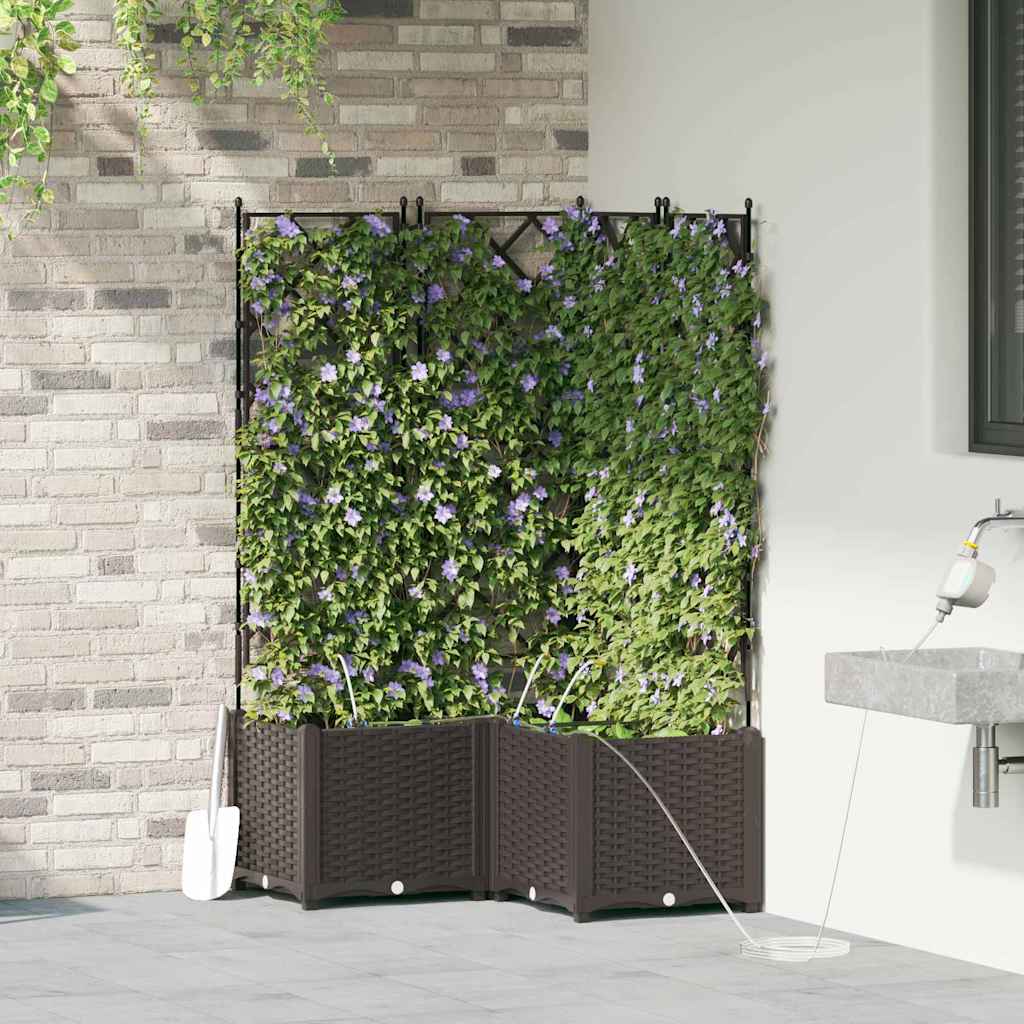 Gartenpflanzer Braun 80 x 80 x 142 cm Stahl