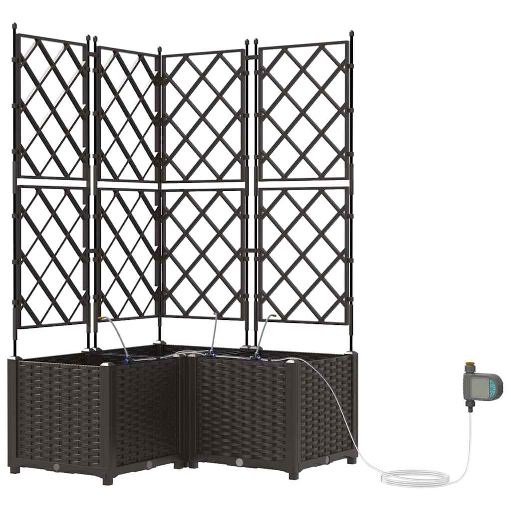 Gartenpflanzer Braun 80 x 80 x 142 cm Stahl