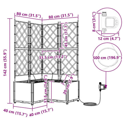 Gartenpflanzer Braun 80 x 80 x 142 cm Stahl