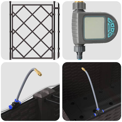 Gartenpflanzer Braun 120 x 120 x 142 cm Stahl