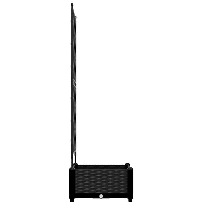 Gartenpflanzer mit Gitter Schwarz 40 x 40 x 125,5 cm PP