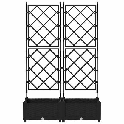 Gartenpflanzer mit Gitter 2 pcs Schwarz 80 x 40 x 125,5 cm PP