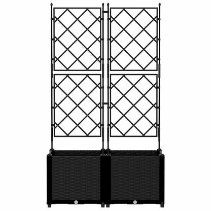 Gartenpflanzer mit Gitter 2 pcs Schwarz 80 x 40 x 143 cm PP