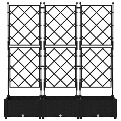 Gartenpflanzer mit Gitter 3 pcs Schwarz 120 x 40 x 125,5 cm PP