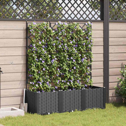 Gartenpflanzer mit Gitter 3 pcs Schwarz 120 x 40 x 143 cm PP