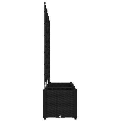 Gartenpflanzer mit Gitter 3 pcs Schwarz 120 x 40 x 143 cm PP