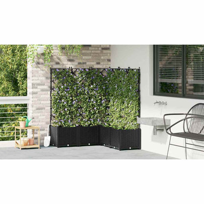 Gartenpflanzer mit Gitter 5 pcs Schwarz 120 x 120 x 143 cm PP