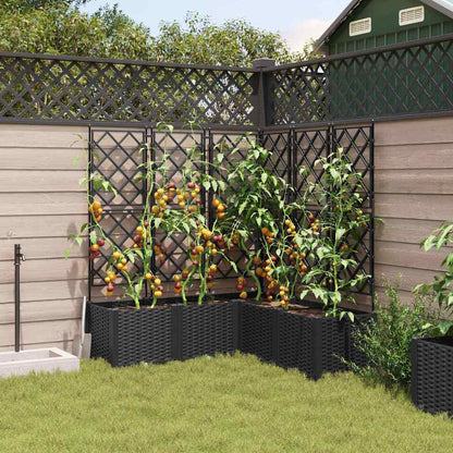Gartenpflanzer mit Gitter 5 pcs Schwarz 120 x 120 x 143 cm PP