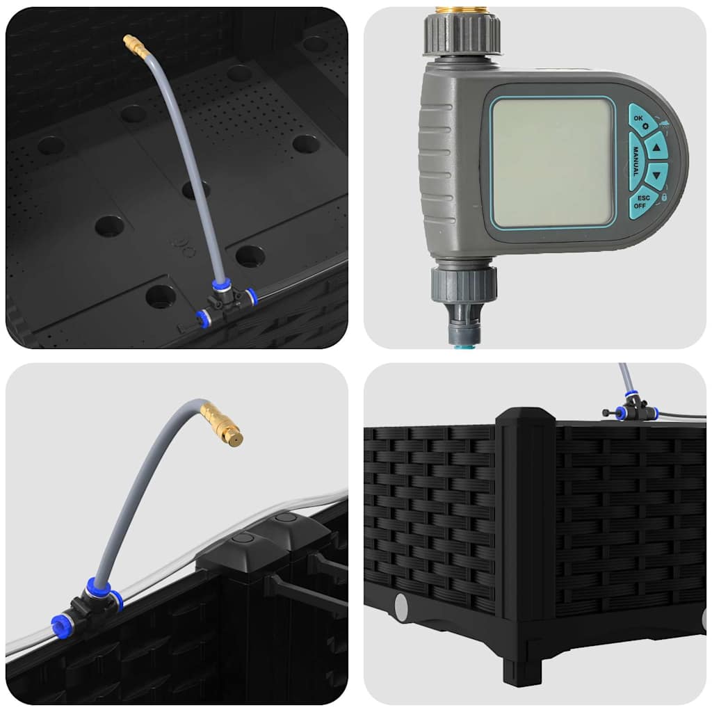 Gartenpflanzer Schwarz 160 x 40 x 22 cm Stahl