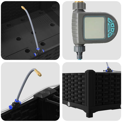 Gartenpflanzer Schwarz 160 x 40 x 22 cm Stahl