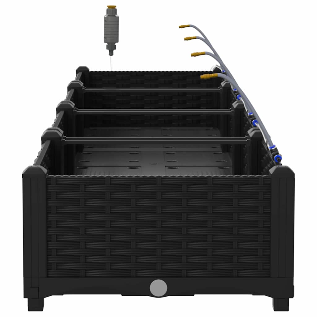 Gartenpflanzer Schwarz 160 x 40 x 22 cm Stahl