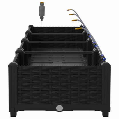 Gartenpflanzer Schwarz 160 x 40 x 22 cm Stahl