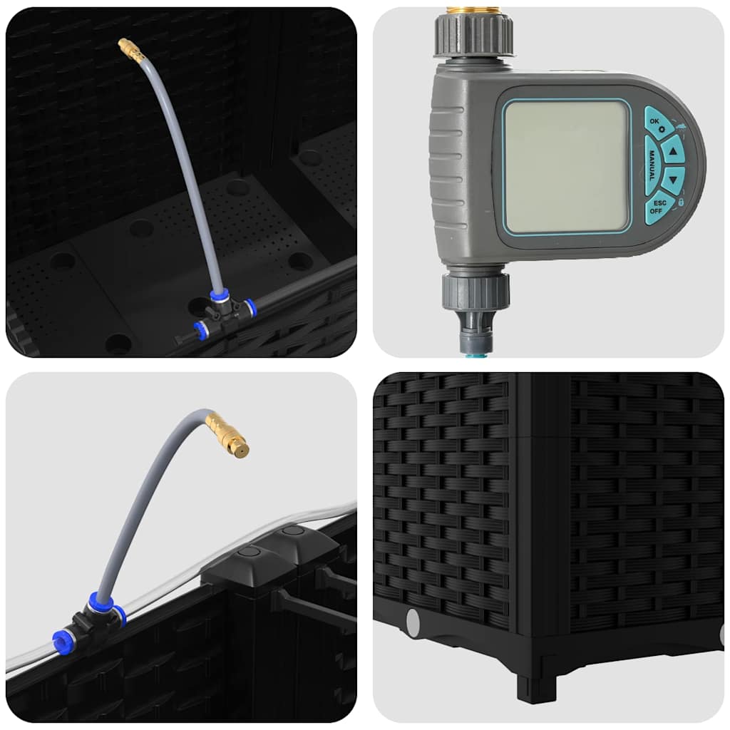 Gartenpflanzer Schwarz 80 x 40 x 37.5 cm Stahl