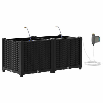 Gartenpflanzer Schwarz 80 x 40 x 37.5 cm Stahl