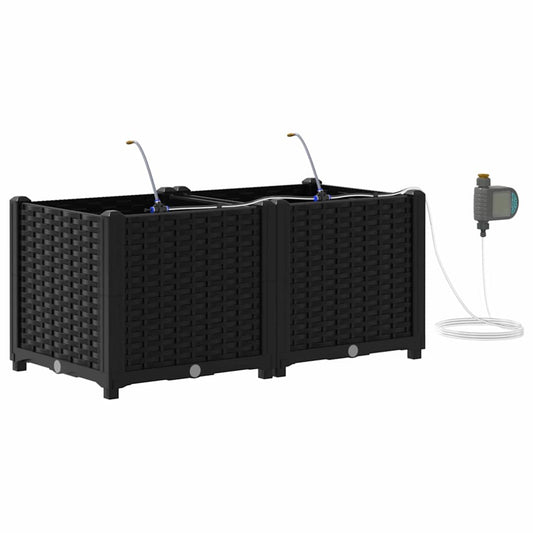 Gartenpflanzer Schwarz 80 x 40 x 37.5 cm Stahl