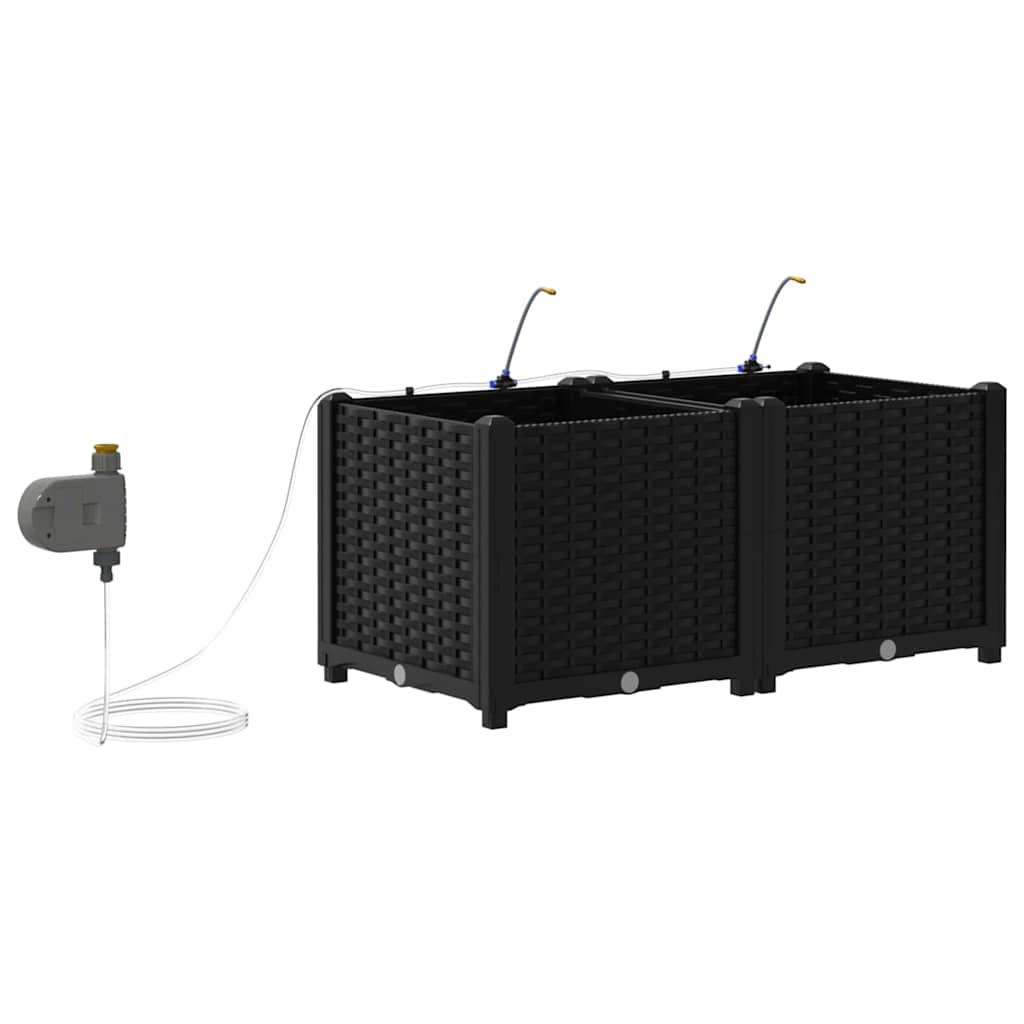 Gartenpflanzer Schwarz 80 x 40 x 37.5 cm Stahl