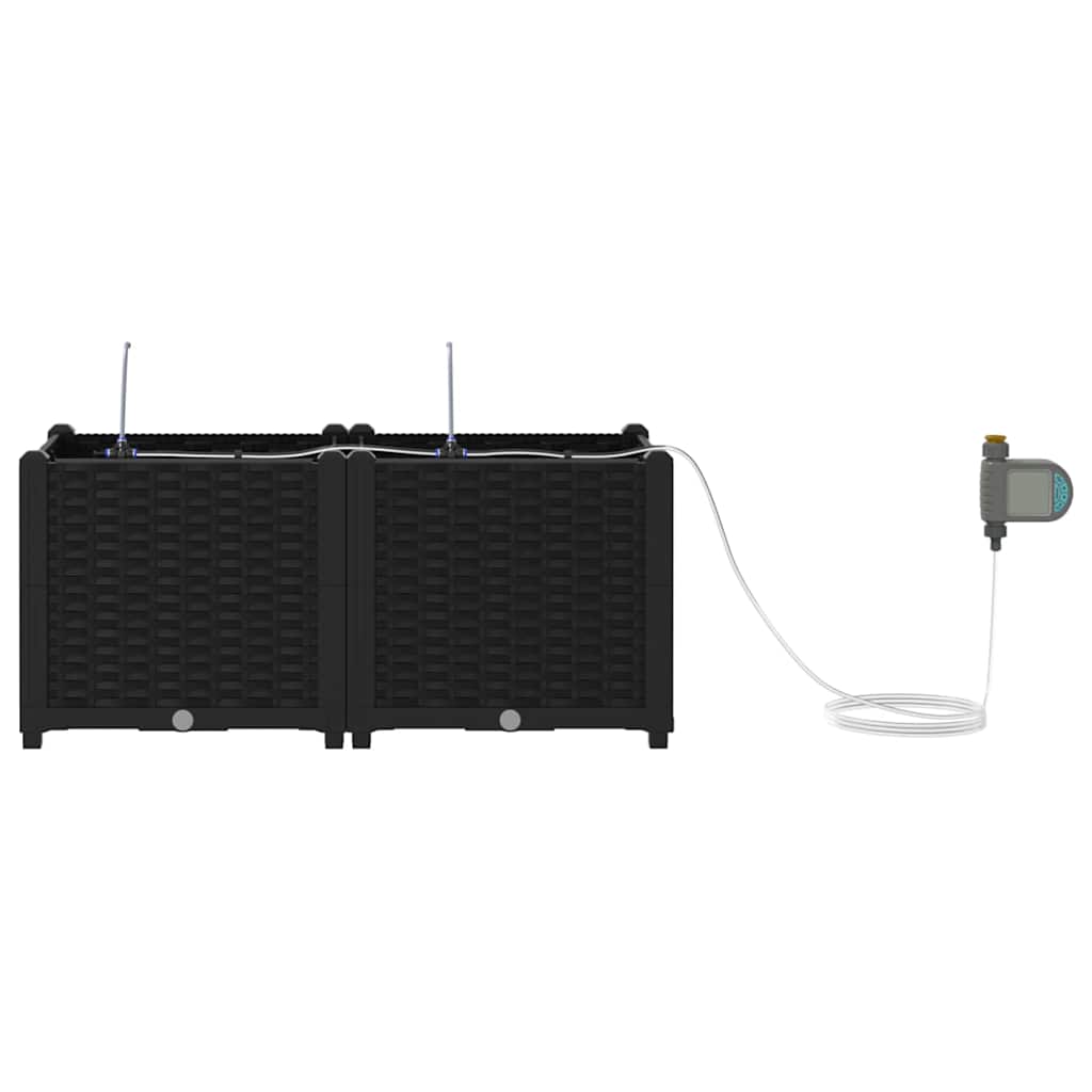 Gartenpflanzer Schwarz 80 x 40 x 37.5 cm Stahl