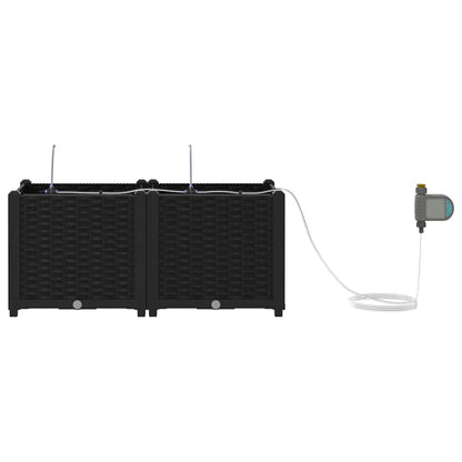 Gartenpflanzer Schwarz 80 x 40 x 37.5 cm Stahl