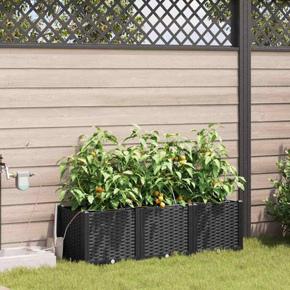 Gartenpflanzer Schwarz 120 x 40 x 37.5 cm Stahl