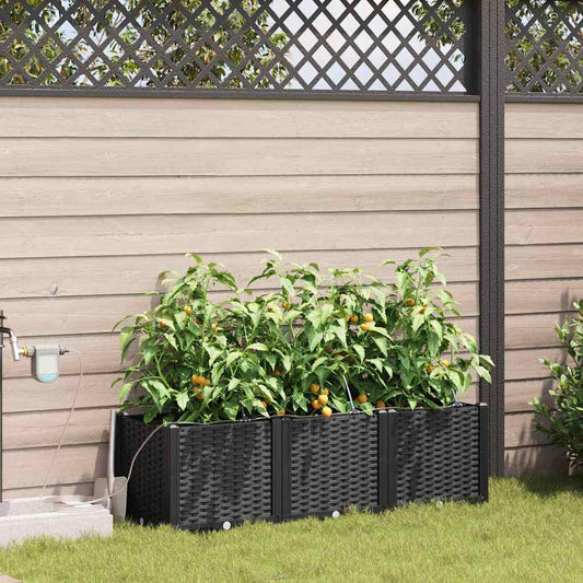 Gartenpflanzer Schwarz 120 x 40 x 37.5 cm Stahl