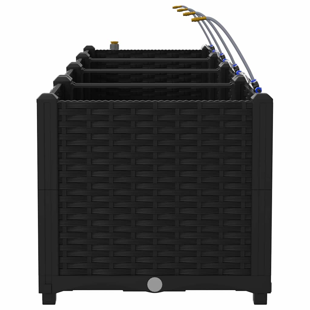 Gartenpflanzer Schwarz 160 x 40 x 37.5 cm Stahl