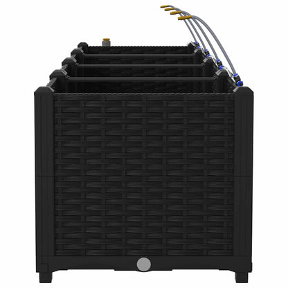 Gartenpflanzer Schwarz 160 x 40 x 37.5 cm Stahl