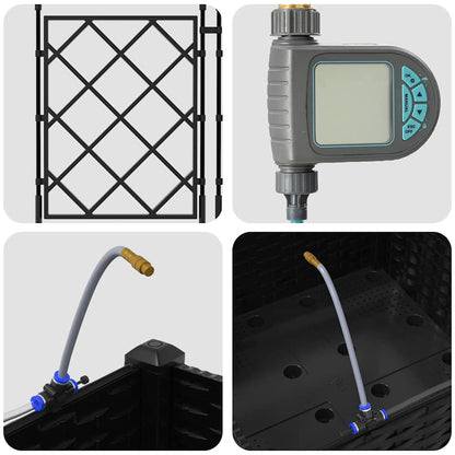 Gartenpflanzer Schwarz 40 x 40 x 126 cm Stahl