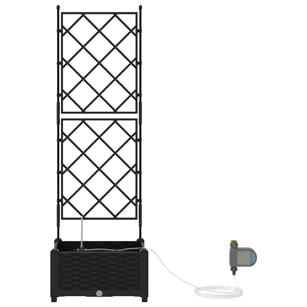 Gartenpflanzer Schwarz 40 x 40 x 126 cm Stahl