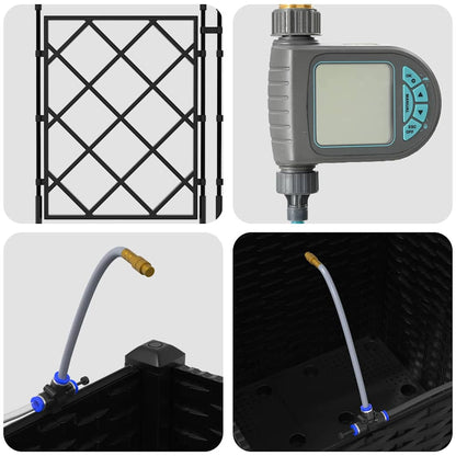 Gartenpflanzer Schwarz 40 x 40 x 142 cm Stahl