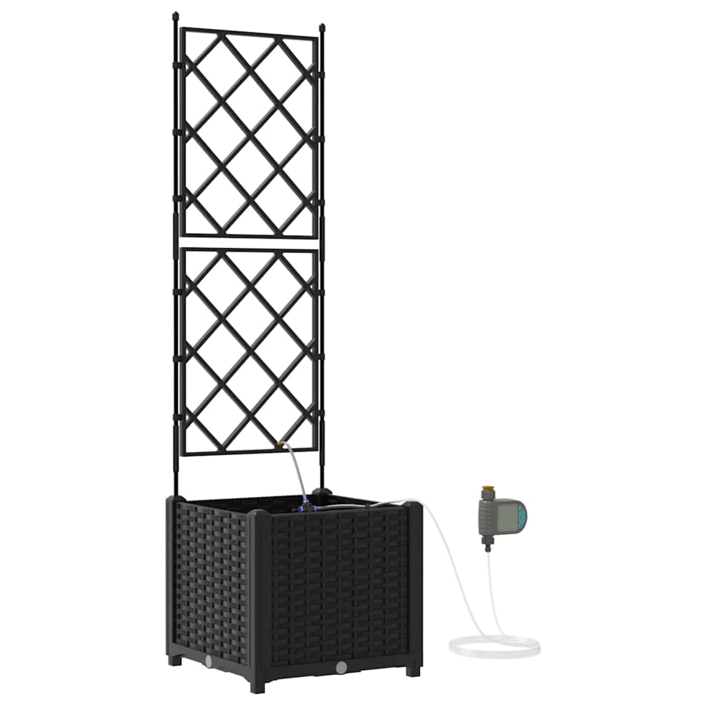 Gartenpflanzer Schwarz 40 x 40 x 142 cm Stahl