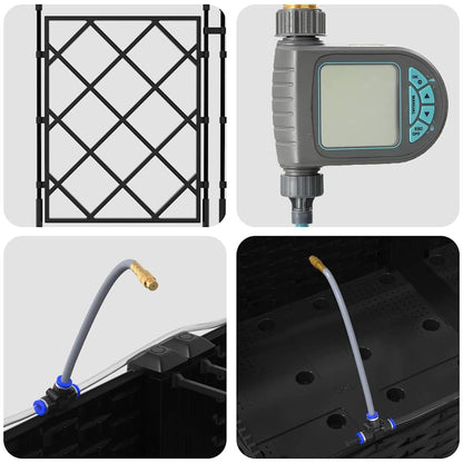 Gartenpflanzer Schwarz 80 x 40 x 126 cm Stahl