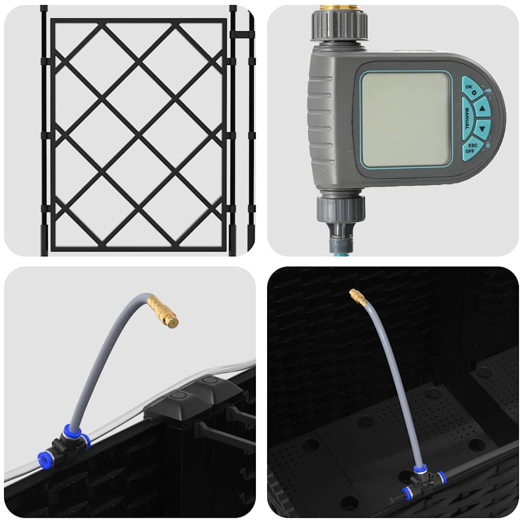 Gartenpflanzer Schwarz 80 x 40 x 142 cm Stahl