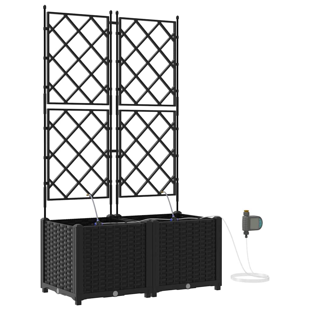 Gartenpflanzer Schwarz 80 x 40 x 142 cm Stahl