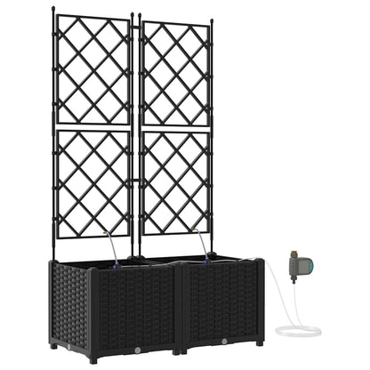 Gartenpflanzer Schwarz 80 x 40 x 142 cm Stahl