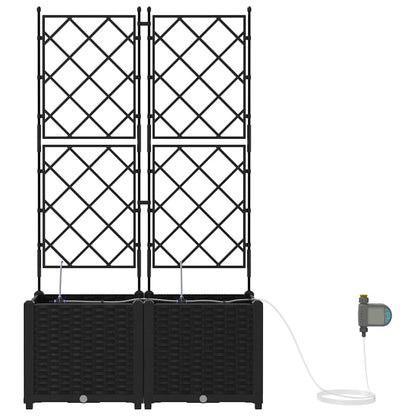 Gartenpflanzer Schwarz 80 x 40 x 142 cm Stahl
