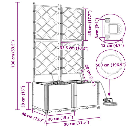 Gartenpflanzer Schwarz 80 x 40 x 142 cm Stahl