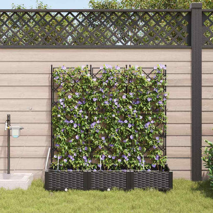 Gartenpflanzer Schwarz 120 x 40 x 126 cm Stahl