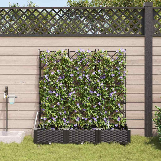 Gartenpflanzer Schwarz 120 x 40 x 126 cm Stahl