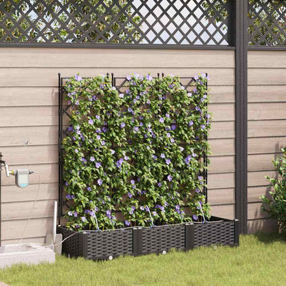 Gartenpflanzer Schwarz 120 x 40 x 126 cm Stahl